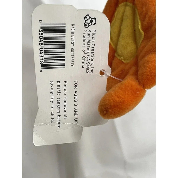 VTG Plush Creations Betsy Butterfly Bean Bag Friends Stuffed Animal 1996 RARE - Picture 10 of 13